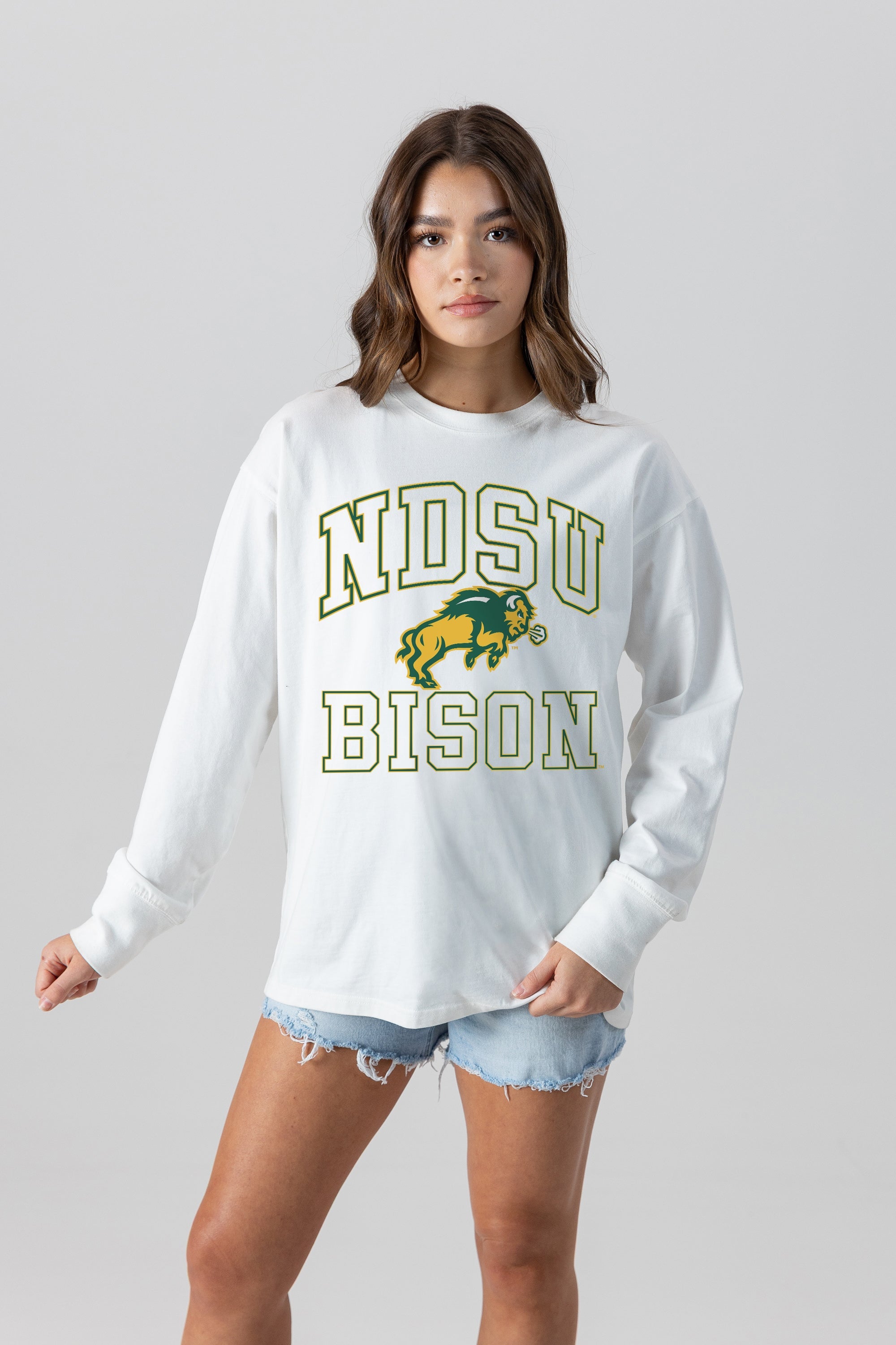 NORTH DAKOTA STATE BISON MIND GAMES OVERSIZED MIDWEIGHT LONG SLEEVE TEE