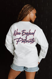 NEW ENGLAND PATRIOTS DOUBLE MOVE OVERSIZED MIDWEIGHT LONG SLEEVE TEE