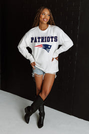 NEW ENGLAND PATRIOTS BIG GOALS OVERSIZED MIDWEIGHT LONG SLEEVE TEE
