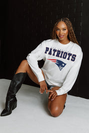 NEW ENGLAND PATRIOTS BIG GOALS OVERSIZED MIDWEIGHT LONG SLEEVE TEE