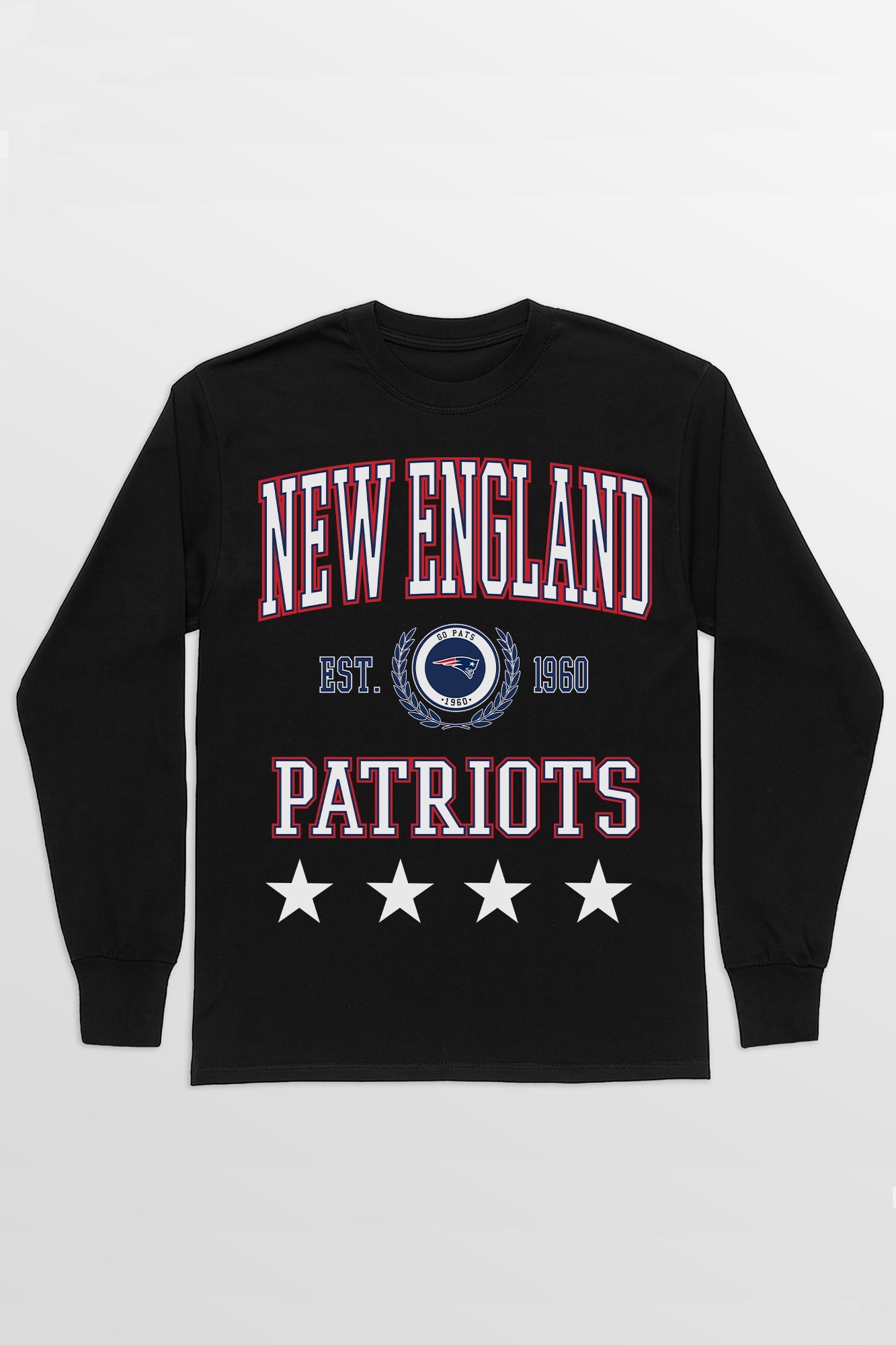 NEW ENGLAND PATRIOTS EVERYDAY STAR ESSENTIAL RELAXED FIT LONG SLEEVE TEE
