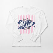 NEW ENGLAND PATRIOTS RALLY STRIPE OVERSIZED LONG SLEEVE TEE