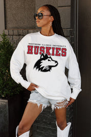 NORTHERN ILLINOIS HUSKIES BIG GOALS OVERSIZED LONG SLEEVE TEE WITH RIBBED NECKLINE AND CUFFS