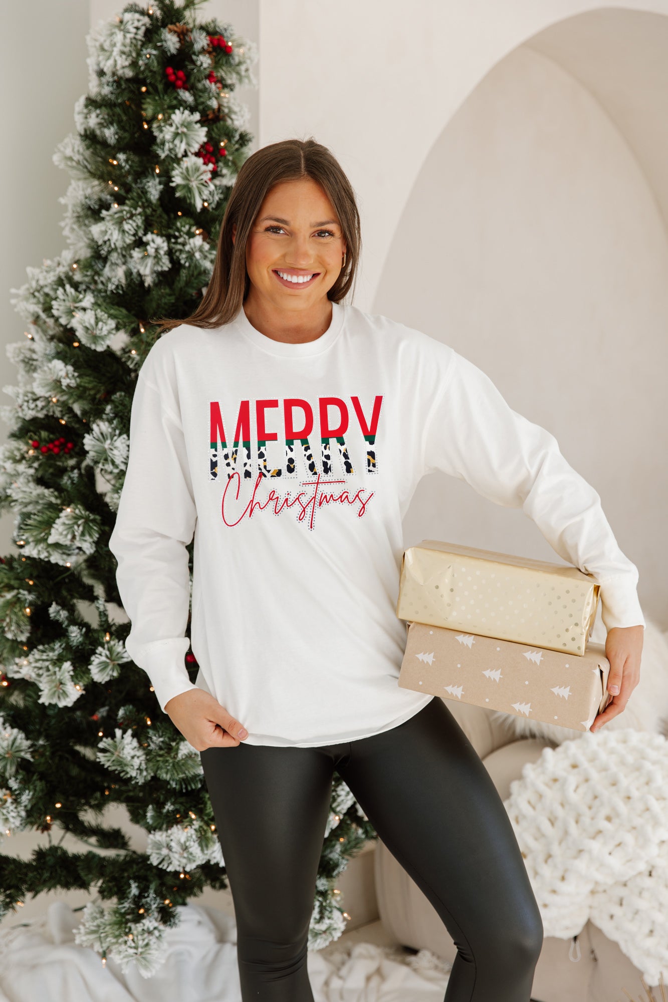 LEOPARD MERRY CLASSIC LONG SLEEVE TEE