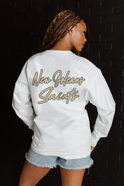 NEW ORLEANS SAINTS DOUBLE MOVE OVERSIZED MIDWEIGHT LONG SLEEVE TEE