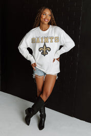 NEW ORLEANS SAINTS BIG GOALS OVERSIZED MIDWEIGHT LONG SLEEVE TEE