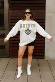 NEW ORLEANS SAINTS BIG GOALS OVERSIZED MIDWEIGHT LONG SLEEVE TEE