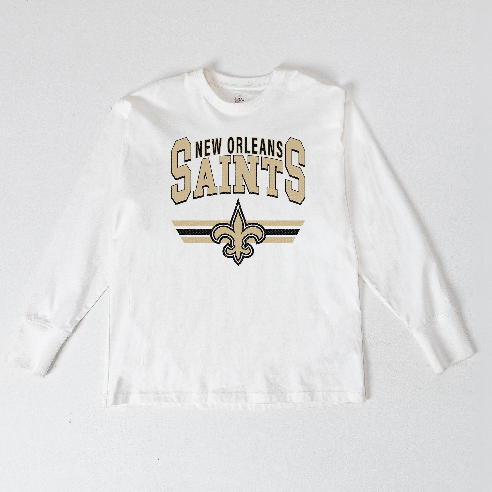 NEW ORLEANS SAINTS SWIFT STRIKE ESSENTIAL RELAXED FIT LONG SLEEVE TEE