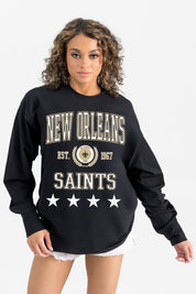 NEW ORLEANS SAINTS EVERYDAY STAR ESSENTIAL RELAXED FIT LONG SLEEVE TEE
