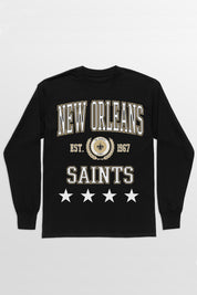 NEW ORLEANS SAINTS EVERYDAY STAR ESSENTIAL RELAXED FIT LONG SLEEVE TEE