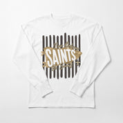 NEW ORLEANS SAINTS RALLY STRIPE OVERSIZED LONG SLEEVE TEE