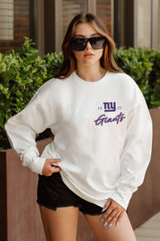 NEW YORK GIANTS DOUBLE MOVE OVERSIZED MIDWEIGHT LONG SLEEVE TEE