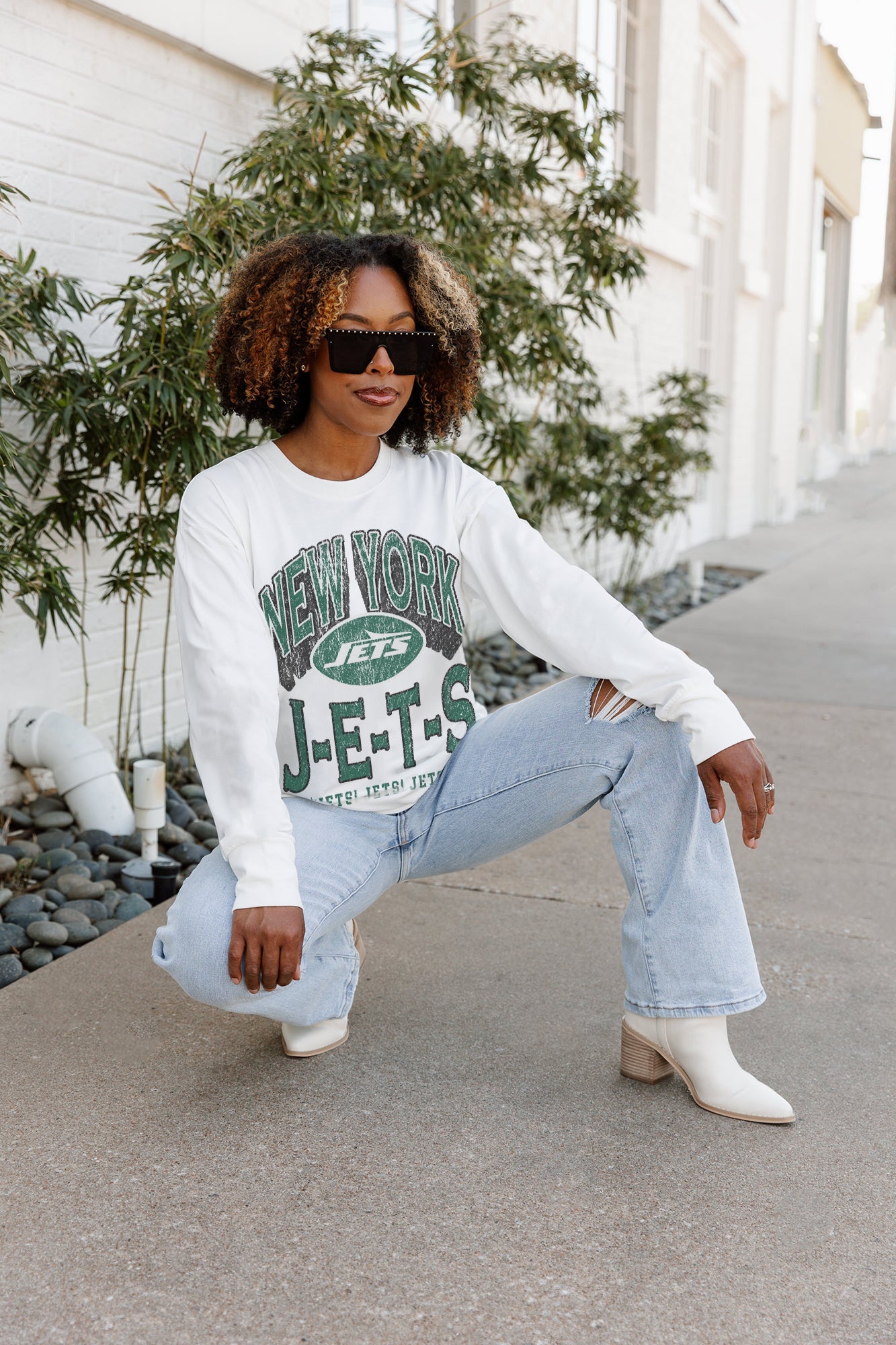 NEW YORK JETS TIME OUT OVERSIZED MIDWEIGHT LONG SLEEVE TEE