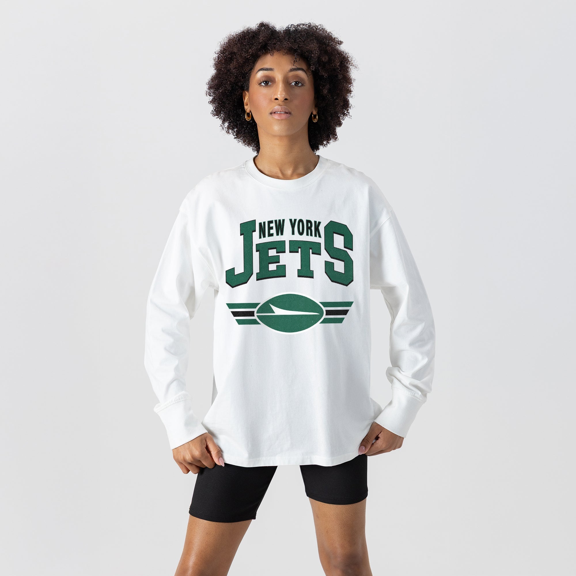 NEW YORK JETS SWIFT STRIKE ESSENTIAL RELAXED FIT LONG SLEEVE TEE