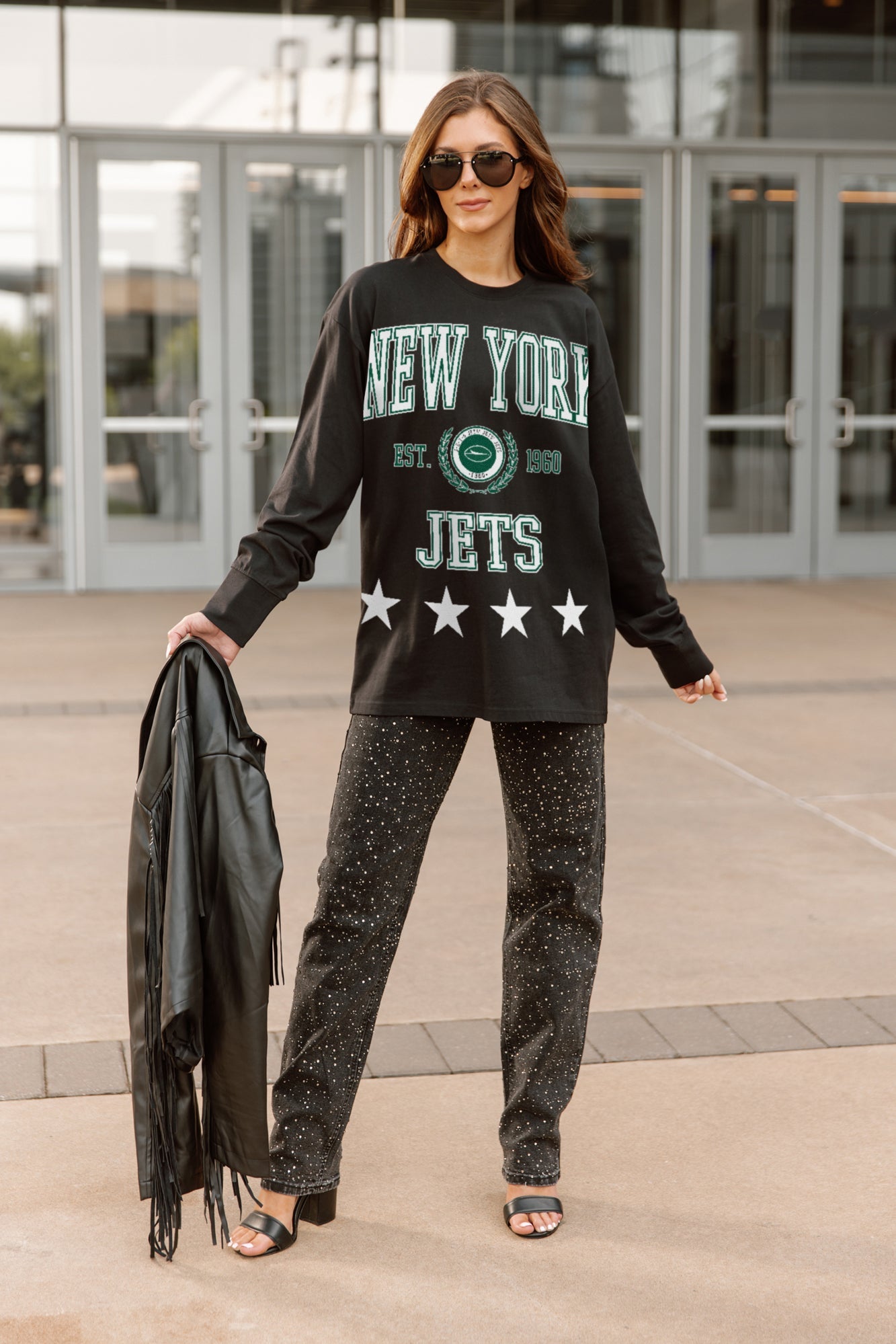 NEW YORK JETS EVERYDAY STAR ESSENTIAL RELAXED FIT LONG SLEEVE TEE