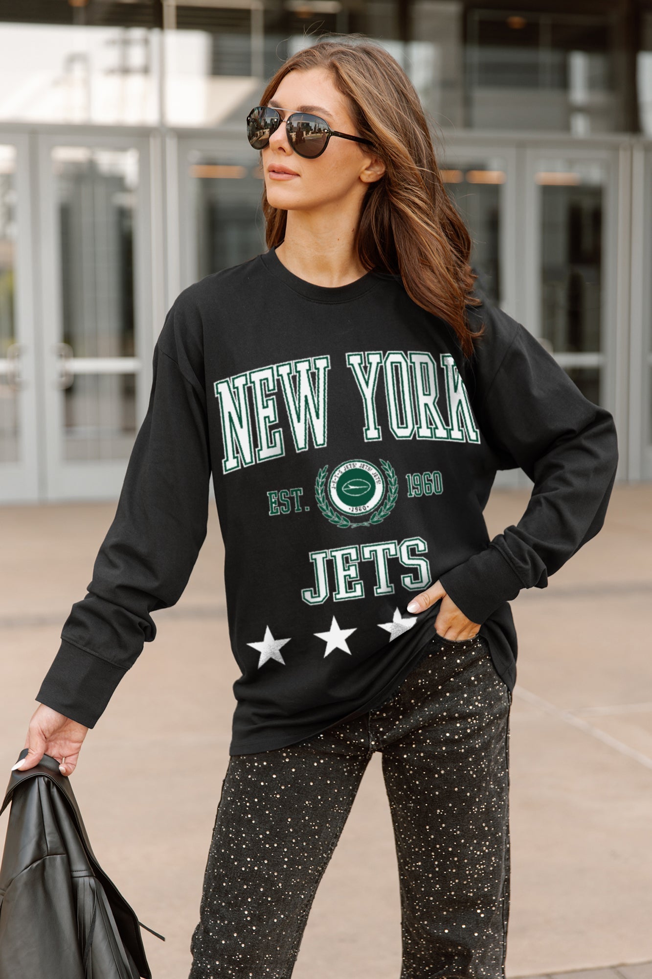 NEW YORK JETS EVERYDAY STAR ESSENTIAL RELAXED FIT LONG SLEEVE TEE