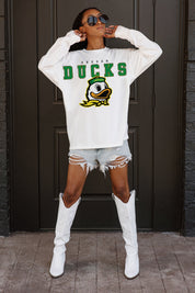 OREGON DUCKS BIG GOALS OVERSIZED LONG SLEEVE TEE WITH RIBBED NECKLINE AND CUFFS