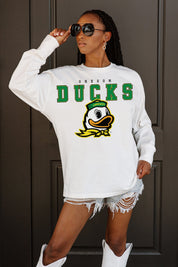 OREGON DUCKS BIG GOALS OVERSIZED LONG SLEEVE TEE WITH RIBBED NECKLINE AND CUFFS