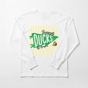 OREGON DUCKS RALLY STRIPE ESSENTIAL RELAXED FIT LONG SLEEVE TEE