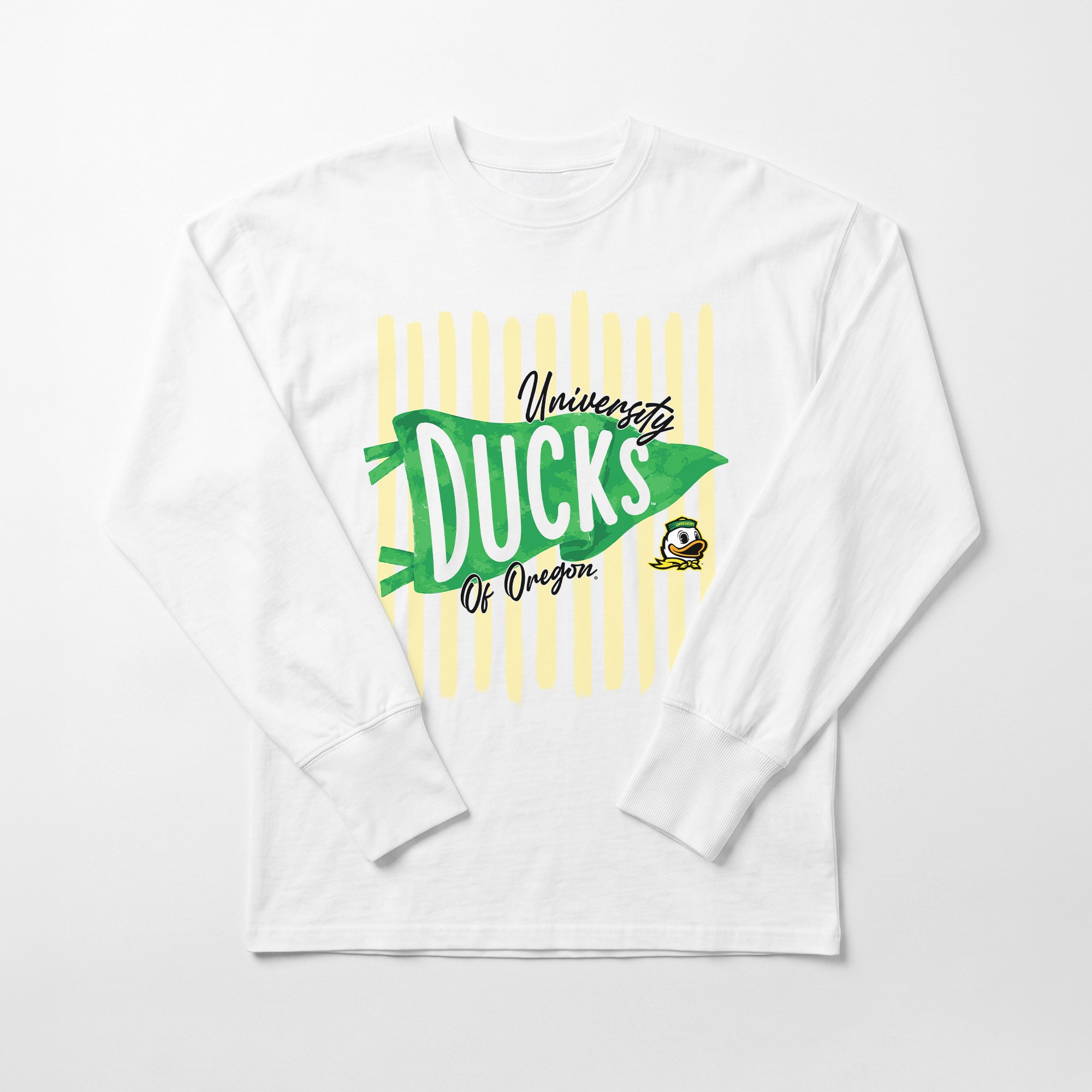 OREGON DUCKS RALLY STRIPE ESSENTIAL RELAXED FIT LONG SLEEVE TEE
