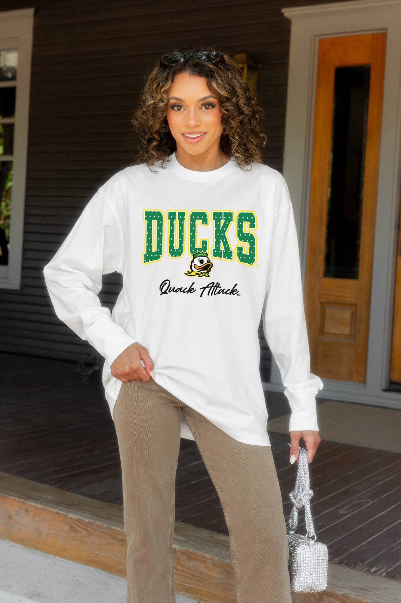 OREGON DUCKS SWEET SPOT ESSENTIAL RELAXED FIT LONG SLEEVE TEE