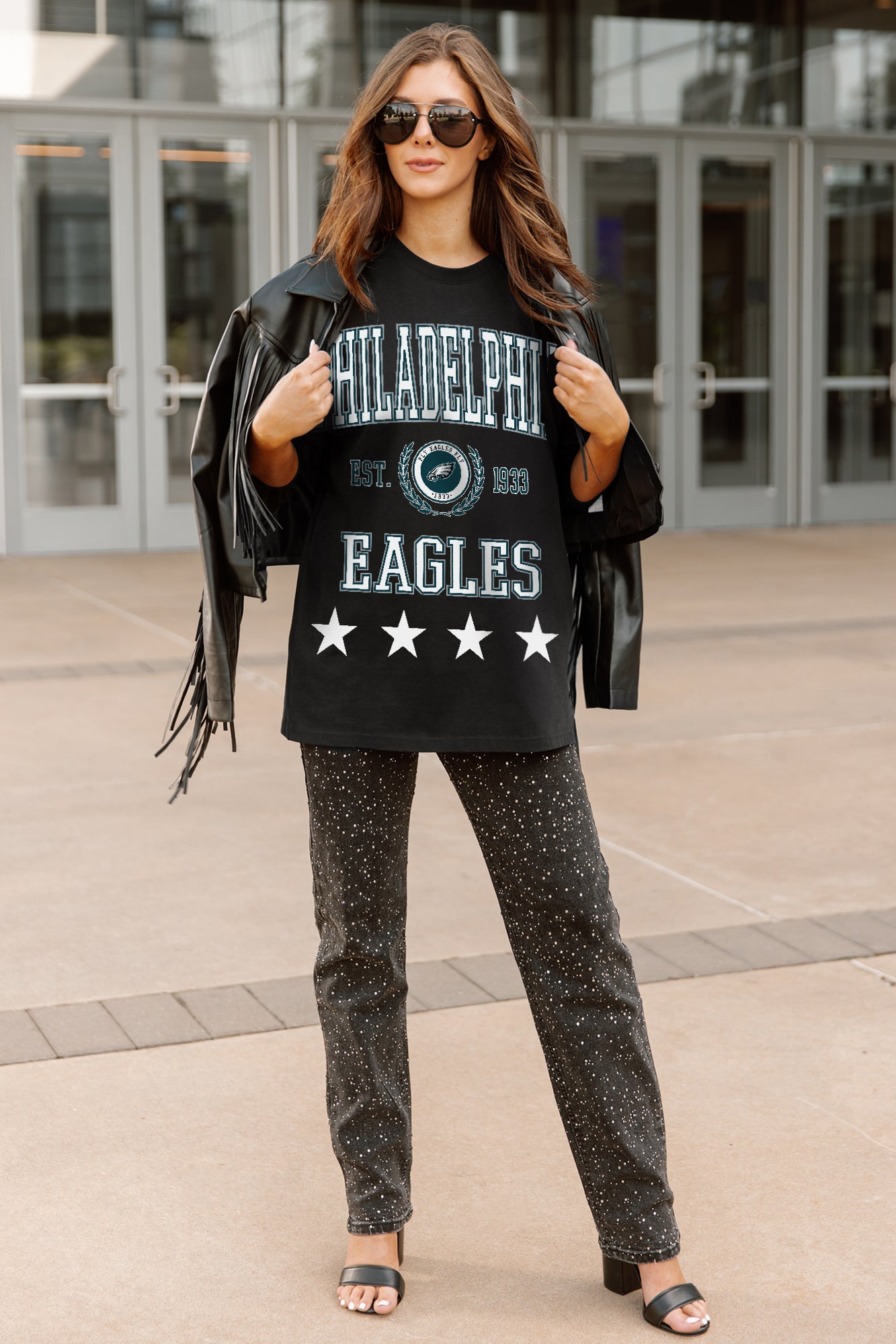 PHILADELPHIA EAGLES EVERYDAY STAR ESSENTIAL RELAXED FIT LONG SLEEVE TEE