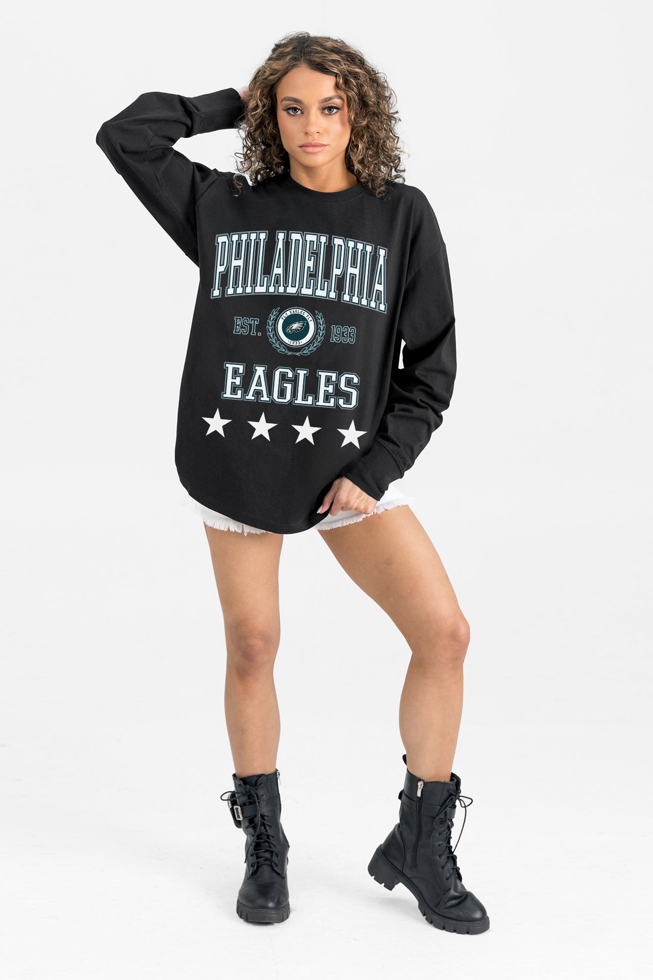 PHILADELPHIA EAGLES EVERYDAY STAR ESSENTIAL RELAXED FIT LONG SLEEVE TEE