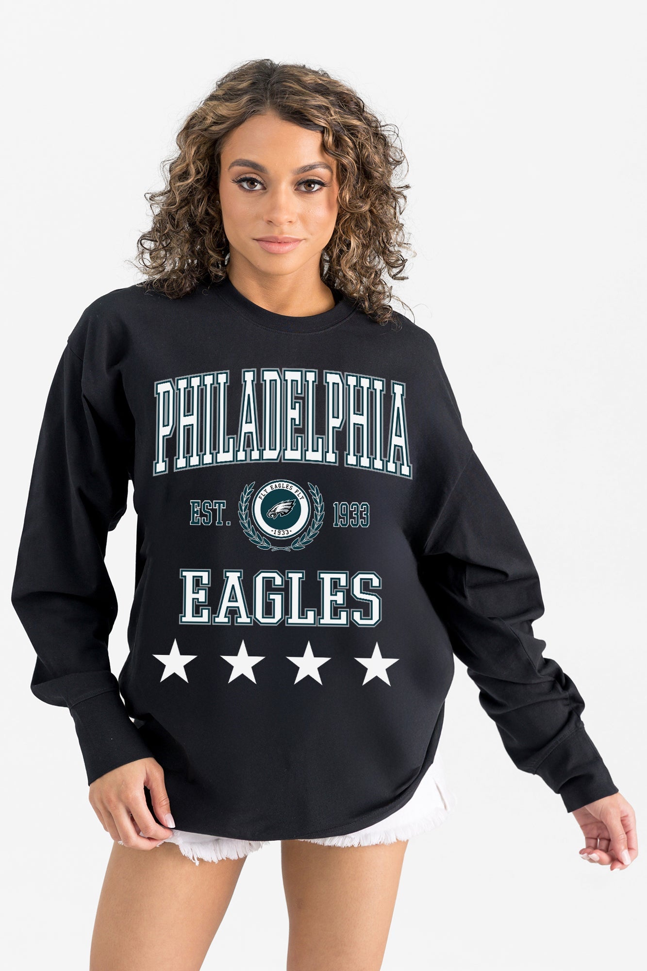 PHILADELPHIA EAGLES EVERYDAY STAR ESSENTIAL RELAXED FIT LONG SLEEVE TEE