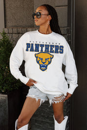 PITTSBURGH PANTHERS BIG GOALS OVERSIZED LONG SLEEVE TEE WITH RIBBED NECKLINE AND CUFFS