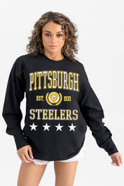 PITTSBURGH STEELERS EVERYDAY STAR ESSENTIAL RELAXED FIT LONG SLEEVE TEE