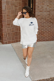 PENN STATE NITTANY LIONS DOUBLE MOVE OVERSIZED LONG SLEEVE TEE WITH RIBBED NECKLINE AND CUFFS
