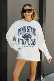 PENN STATE NITTANY LIONS TIME OUT OVERSIZED LONG SLEEVE TEE WITH RIBBED NECKLINE AND CUFFS