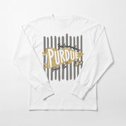 PURDUE BOILERMAKERS RALLY STRIPE ESSENTIAL RELAXED FIT LONG SLEEVE TEE