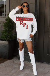 RENSSELAER ENGINEERS BIG GOALS OVERSIZED LONG SLEEVE TEE WITH RIBBED NECKLINE AND CUFFS