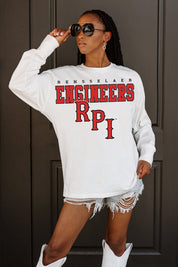 RENSSELAER ENGINEERS BIG GOALS OVERSIZED LONG SLEEVE TEE WITH RIBBED NECKLINE AND CUFFS
