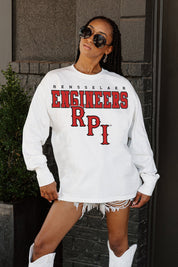 RENSSELAER ENGINEERS BIG GOALS OVERSIZED LONG SLEEVE TEE WITH RIBBED NECKLINE AND CUFFS