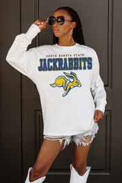 SOUTH DAKOTA STATE JACKRABBITS BIG GOALS OVERSIZED LONG SLEEVE TEE WITH RIBBED NECKLINE AND CUFFS
