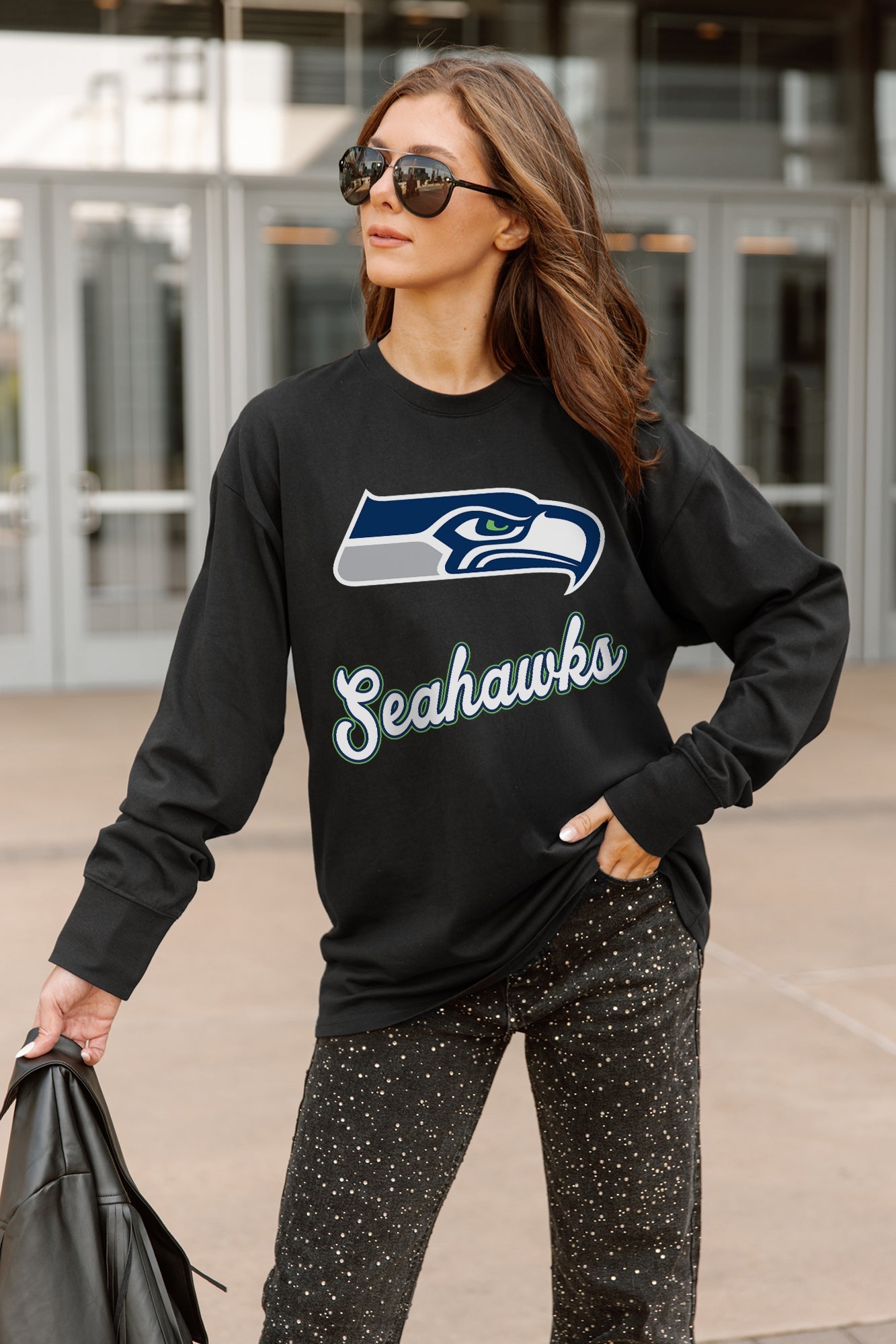 SEATTLE SEAHAWKS HONOR ROLL ESSENTIAL RELAXED FIT LONG SLEEVE TEE