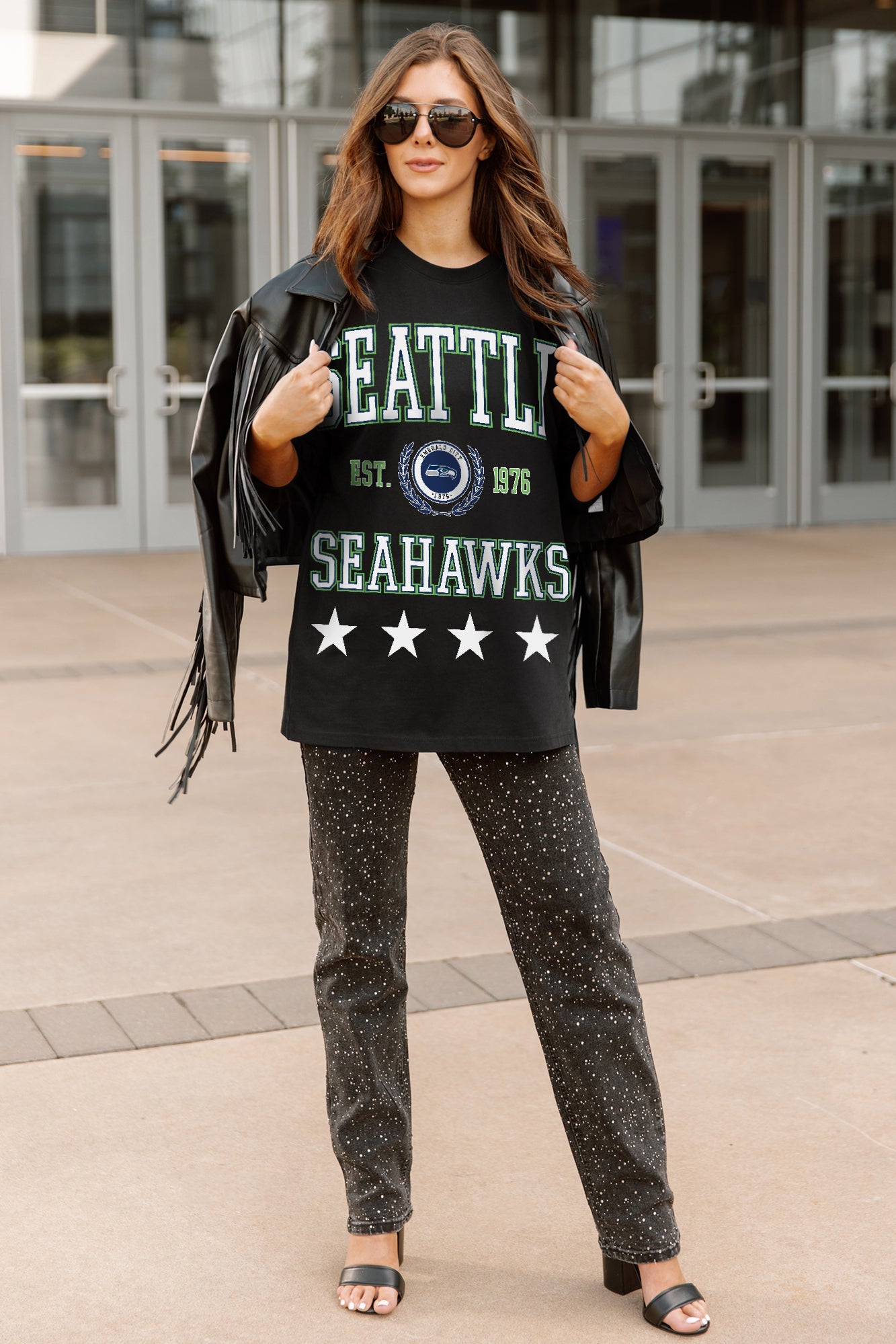 SEATTLE SEAHAWKS EVERYDAY STAR ESSENTIAL RELAXED FIT LONG SLEEVE TEE