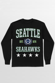 SEATTLE SEAHAWKS EVERYDAY STAR ESSENTIAL RELAXED FIT LONG SLEEVE TEE