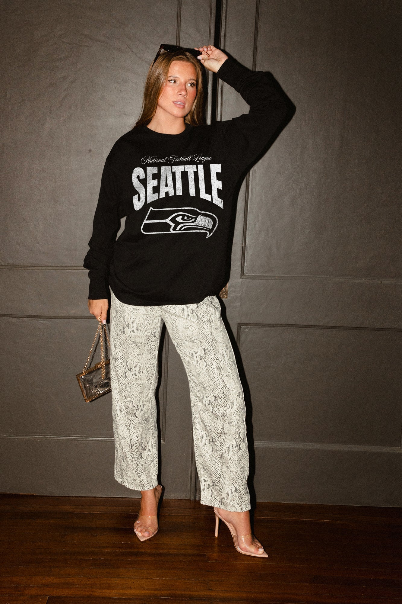 SEATTLE SEAHAWKS BOLD AMBITION OVERSIZED LONG SLEEVE TEE