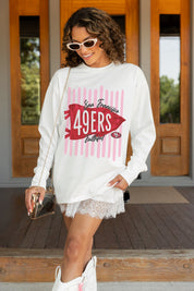 SAN FRANCISCO 49ERS RALLY STRIPE OVERSIZED LONG SLEEVE TEE