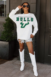 SOUTH FLORIDA BULLS BIG GOALS OVERSIZED LONG SLEEVE TEE WITH RIBBED NECKLINE AND CUFFS