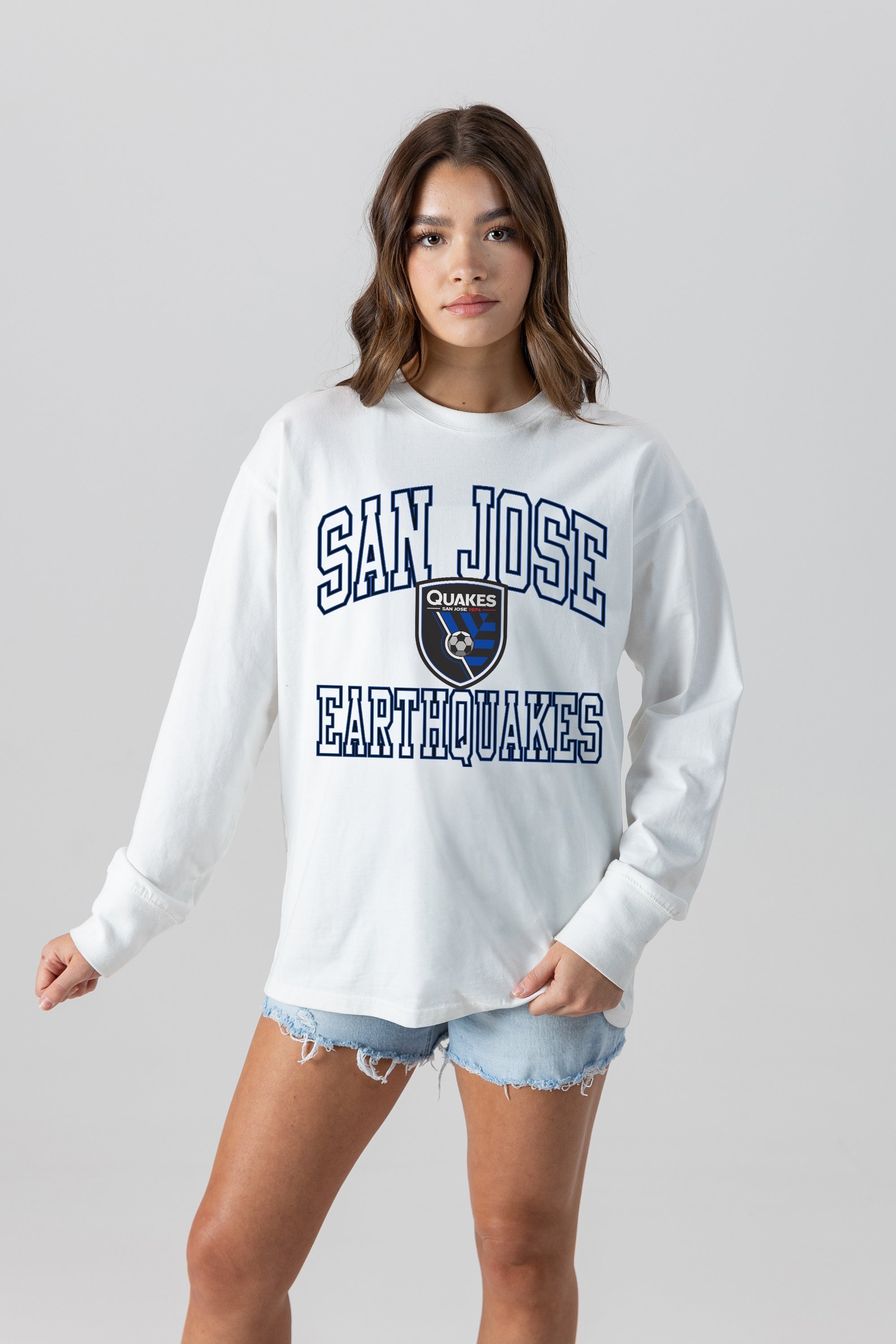 SAN JOSE EARTHQUAKES MIND GAMES OVERSIZED MIDWEIGHT LONG SLEEVE TEE