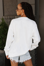 SAINT JOSEPH'S HAWKS BIG GOALS OVERSIZED LONG SLEEVE TEE WITH RIBBED NECKLINE AND CUFFS