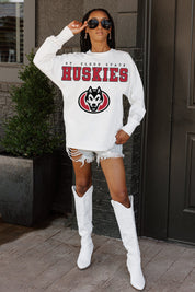 ST. CLOUD STATE HUSKIES BIG GOALS OVERSIZED LONG SLEEVE TEE WITH RIBBED NECKLINE AND CUFFS