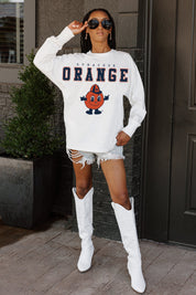 SYRACUSE ORANGE BIG GOALS OVERSIZED LONG SLEEVE TEE WITH RIBBED NECKLINE AND CUFFS