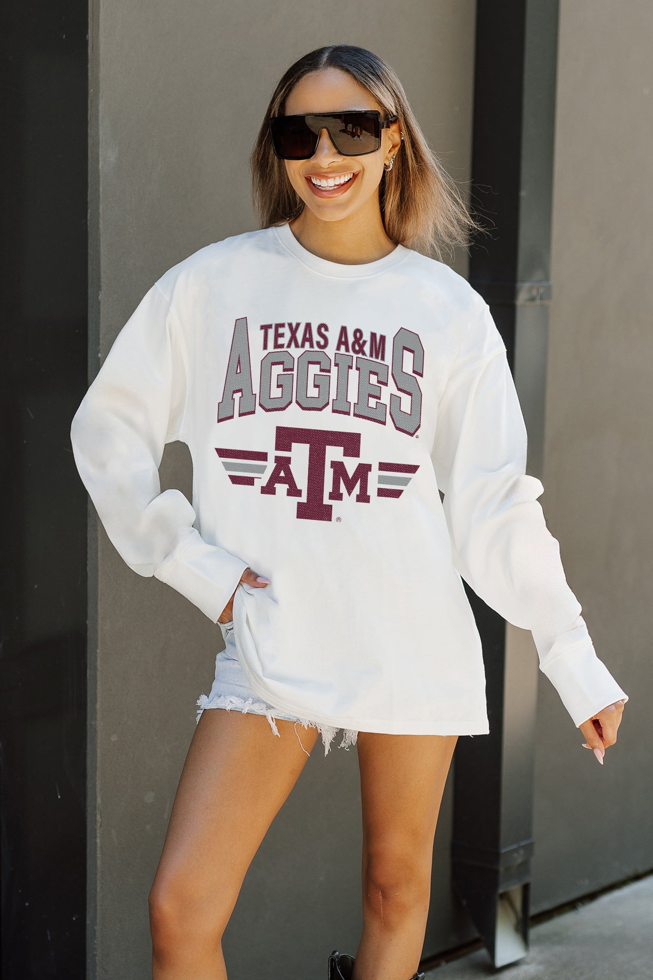 TEXAS A&M AGGIES SWIFT STRIKE ESSENTIAL RELAXED FIT LONG SLEEVE TEE