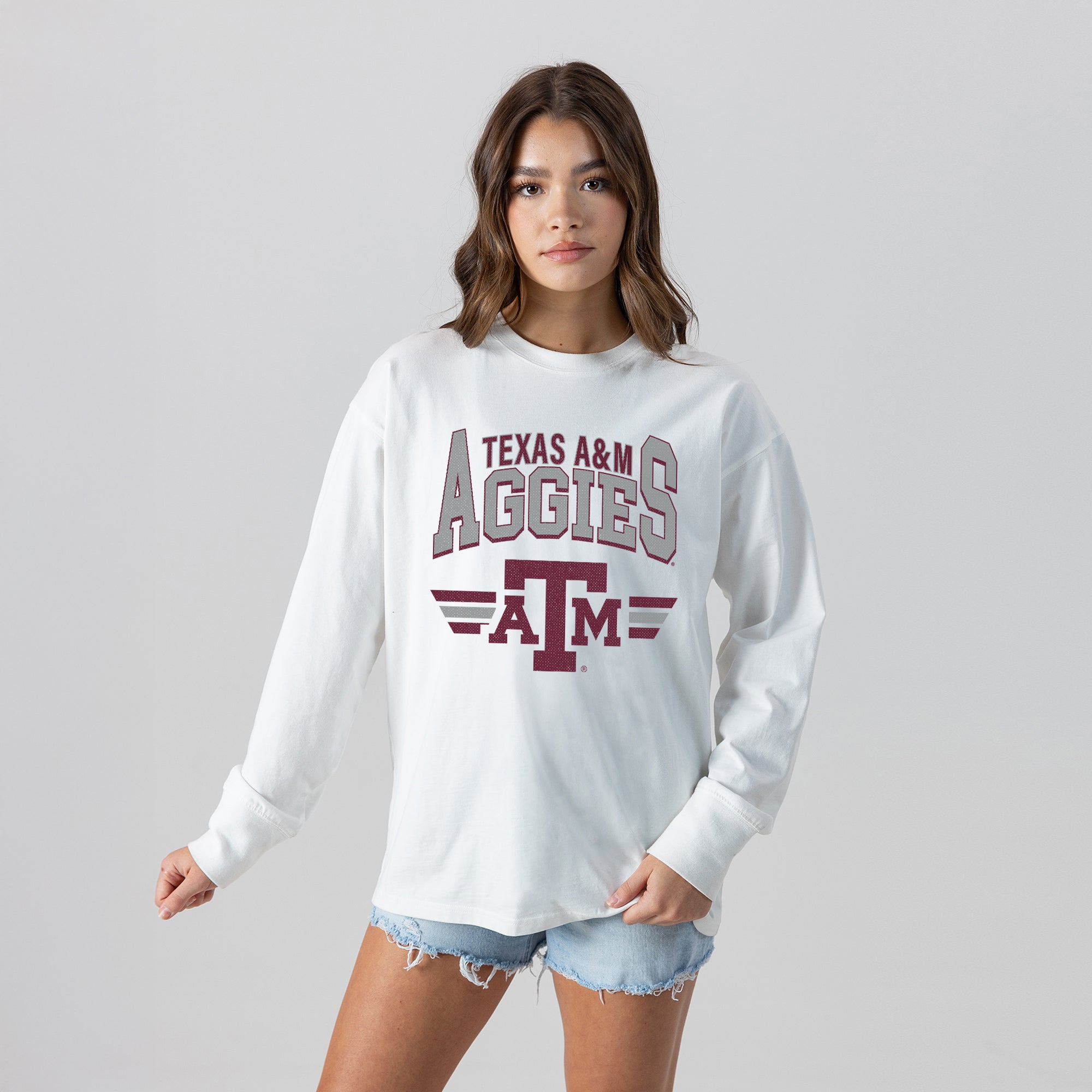 TEXAS A&M AGGIES SWIFT STRIKE ESSENTIAL RELAXED FIT LONG SLEEVE TEE