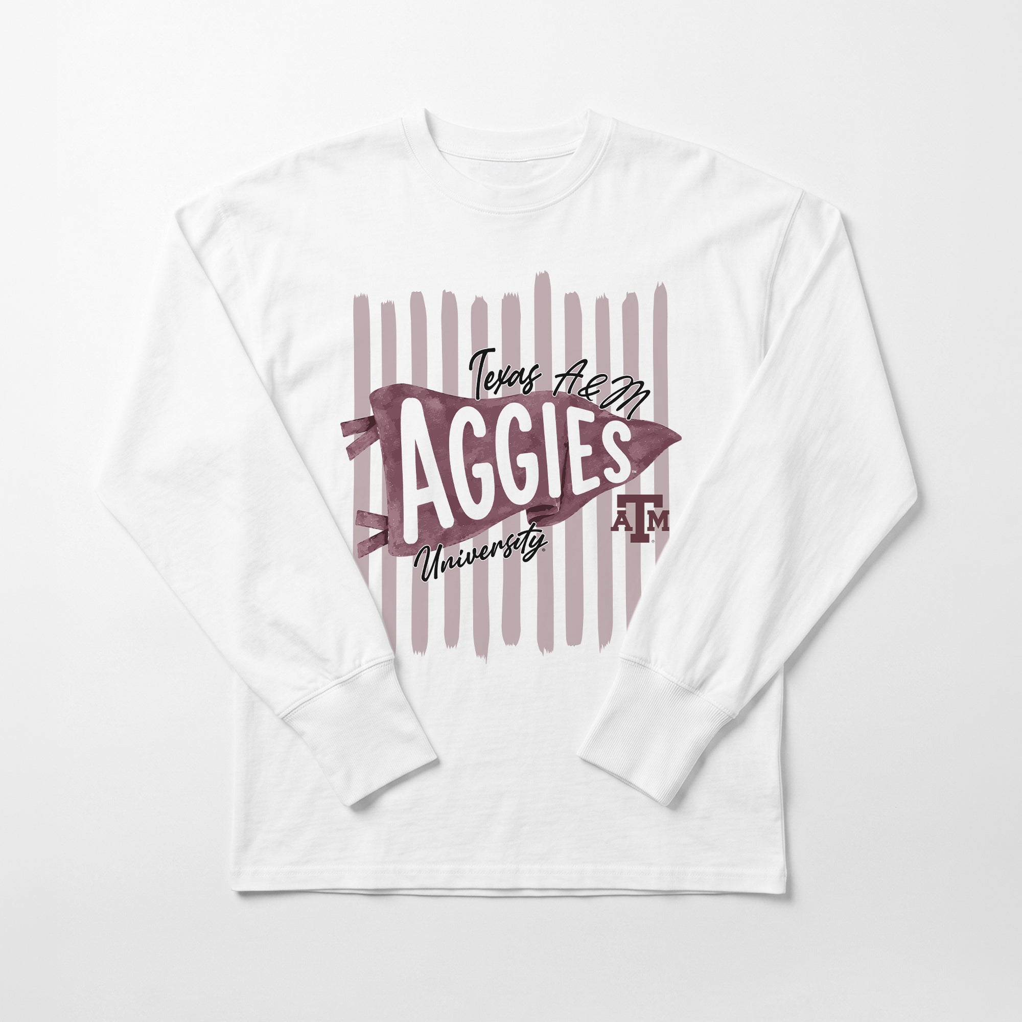 TEXAS A&M AGGIES RALLY STRIPE ESSENTIAL RELAXED FIT LONG SLEEVE TEE